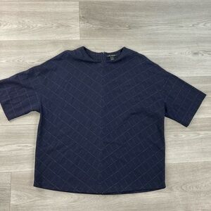 St. John Blue Checkered Top